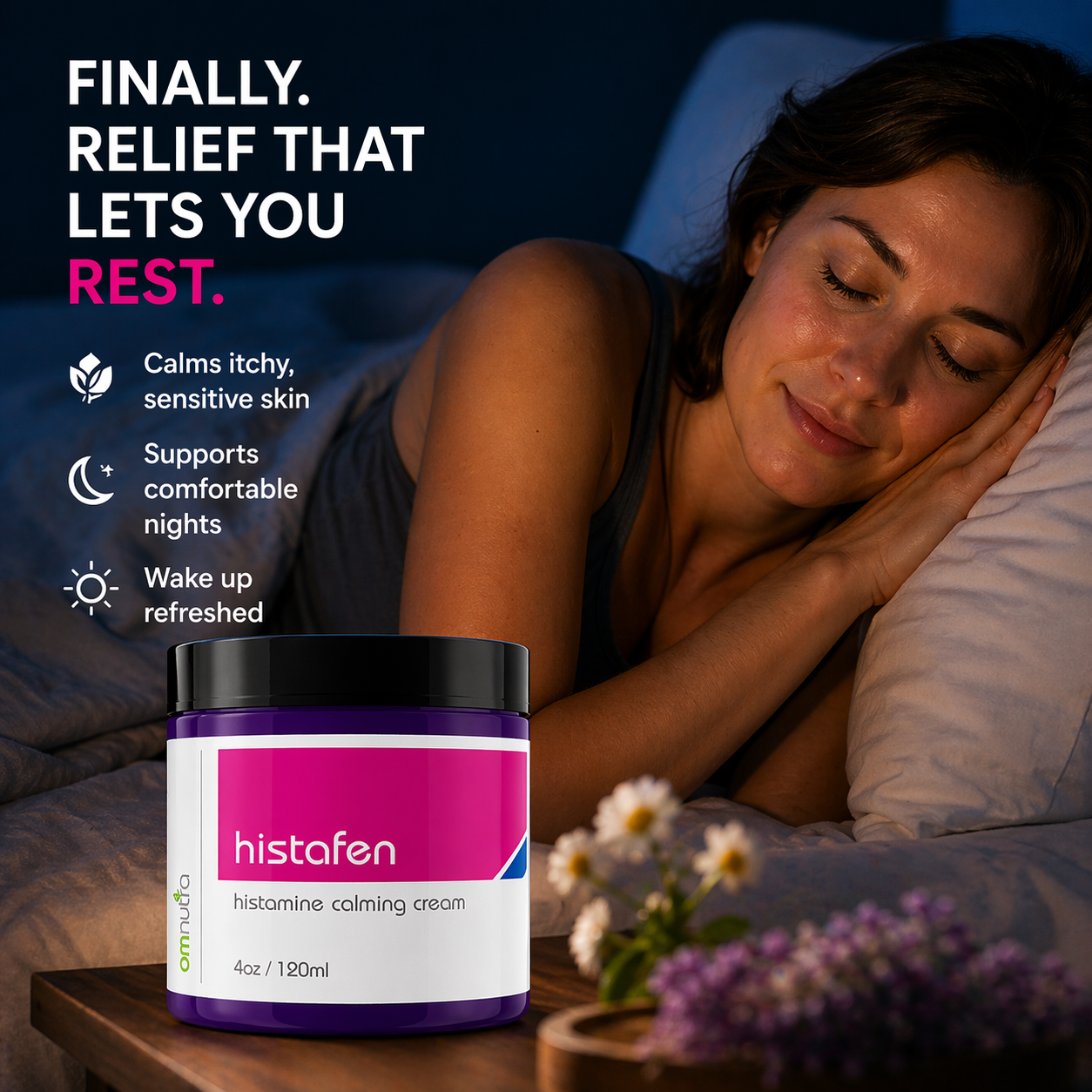 Histafen Anti-Itch Relief Cream - 4oz Natural Anti-Histamine Itch Calming Cream