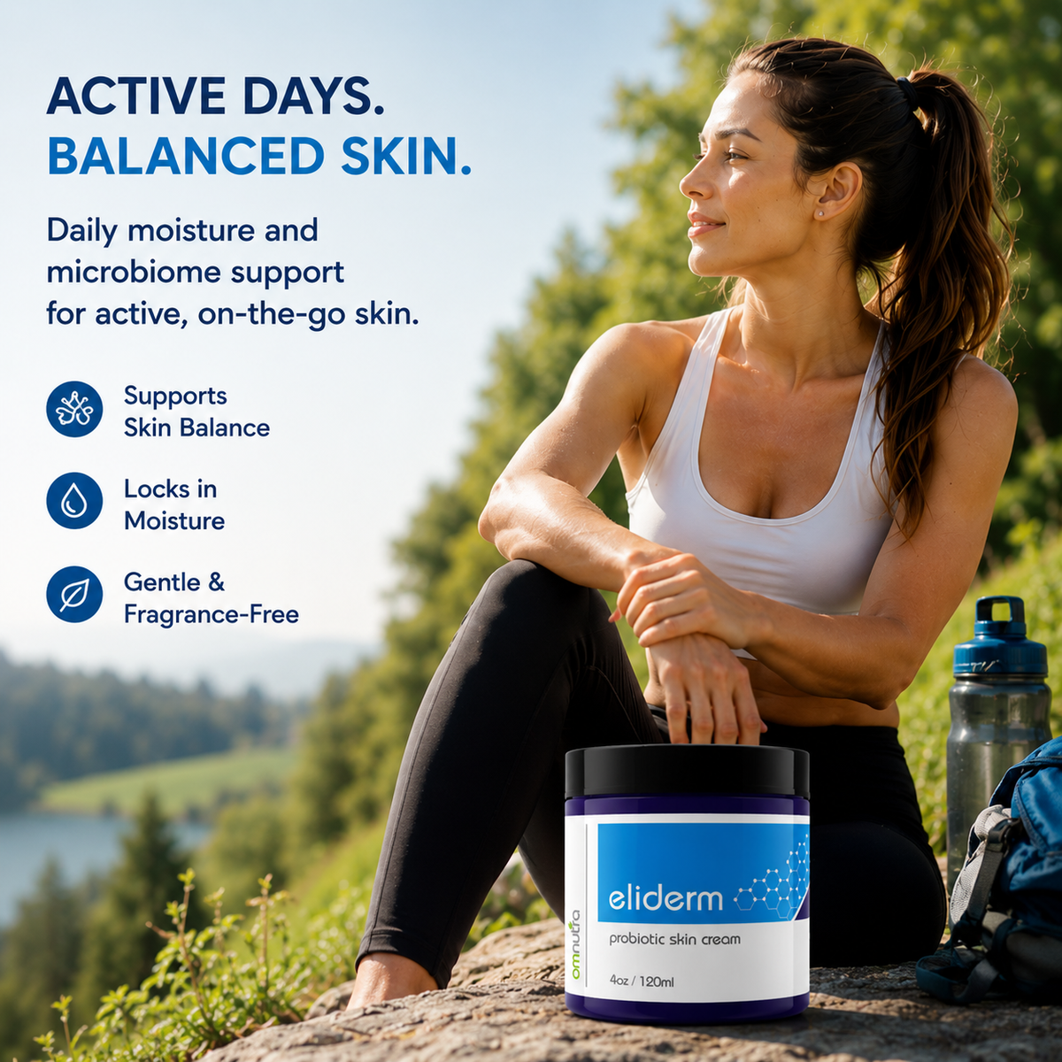 Eliderm Topical Probiotic Skin Cream – 4oz Microbiome Moisturizer for Dry, Sensitive & Stressed Skin