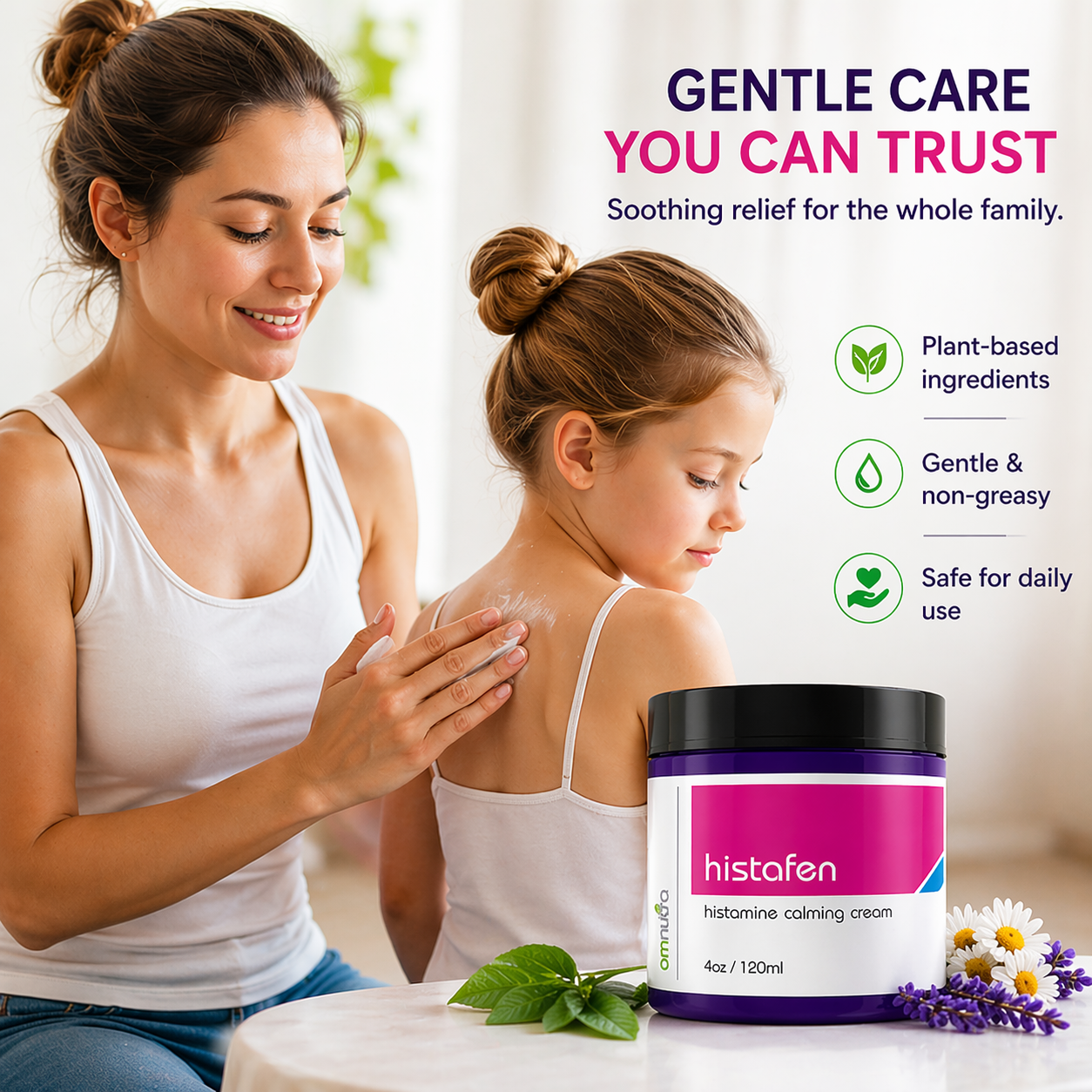Histafen Anti-Itch Relief Cream - 4oz Natural Anti-Histamine Itch Calming Cream